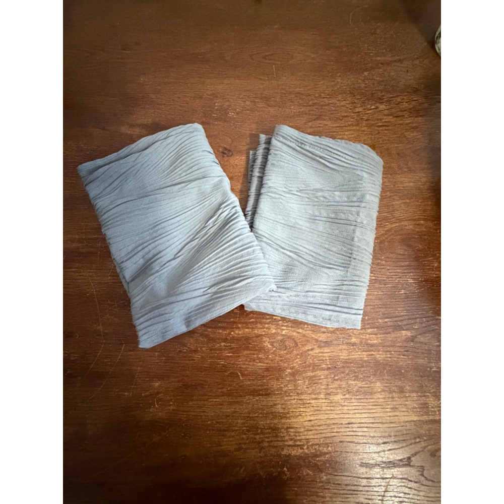 Gray Textured Pillow Shams Set of 2 Crinkle Pleated Standard Queen Bedding 20x26